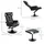 Vinsetto Relaxsessel mit Hocker, Fernsehsessel, Polstersessel, Gaming-Liegesofa, 130° neigbar, Schwarz+Grau,