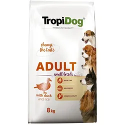 TROPIDOG Premium Adult Small Breeds mit Ente und Reis 2x8kg