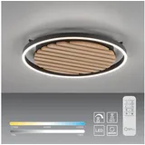 MY HOME Deckenleuchte »Brialeen - Akustikpaneele« LED-Board warmweiß - kaltweiß Akustikpaneel, CCT, Deckenlampe, Akustik, Holz, Paneele, Fernbedienung, braun