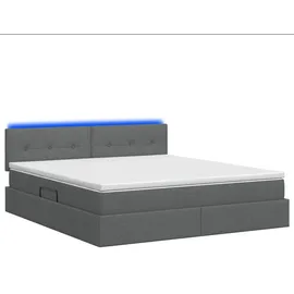 vidaXL LED-Speicherbett 140 x 200 cm Dunkelgrau