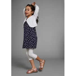 Kidsworld Bolero, Kleid & Leggings in marine-gemustert-weiß | Gr.: 104/110