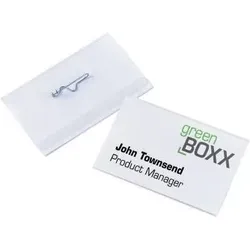 DURABLE Namensschild Wellennadel 90x54mm – Auswechselbares Blanko-Einsteckschild, transparent