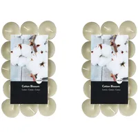 Teelichter Duft 2x30 Stück (60 Teelichter) - Brenndauer: 4,5 Std., Rußfrei - für Windlicht, Teelicht-Glas, Kerzenständer - Weihnachten, Geschenk, Deko, Hochzeit, Gastro (Beige - Duft: Baumwollblüte)