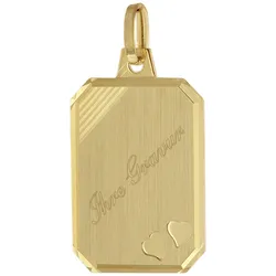 trendor 41056 Anhänger mit Namensgravur und Herzen Gold 333/8K Größe 18x14 mm