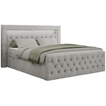 MKS Boxbett, GOLD-9 Led, 160/200 Hellgrau Struktur - H3