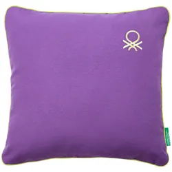 Benetton - Kissen 45x45cm 70 % Baumwolle + 30 % Polyester Lila Regenbogen