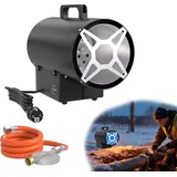 UISEBRT Gasheizgebläse 10kW - Mobiles Gas-Heizgerät mit Druckregler, Überhitzungsschutz & Schlauch für Werkstatt/Industrie
