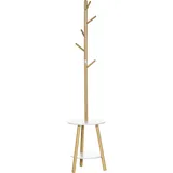 Homcom Garderobenständer, Kleiderständer, mit 5 Kleiderhaken, Garderobe Garderobenständer