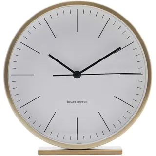 House Doctor Tischuhr 15x15 cm - Elegante Wecker Analog in Gold - Wanduhr Funk & Stilvolle Tischuhr