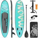 ECD Germany Surfboard Stand Up Paddle Board Maona Paddelboard aufblasbar Türkis 308 cm