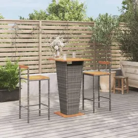 vidaXL Gartenbar-Set 3-tlg. Grau