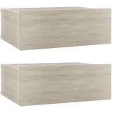 vidaXL Hängender Nachtschrank 40 x 30 x 15 cm Eiche