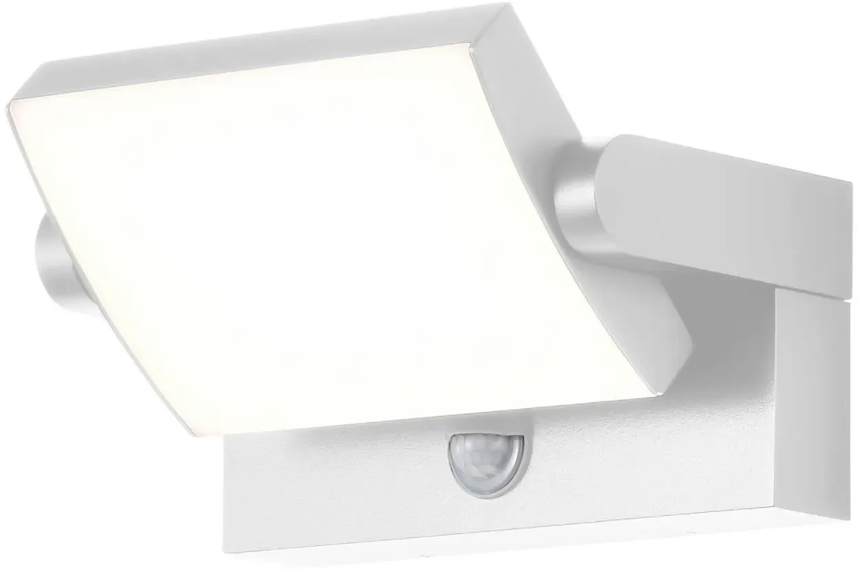 CMD Aussenwandleuchte mit Bewegungsmelder 9111, weiß / opal, Aluminium, Modern - 16.5 cm - 21.2 cm - 10 cm