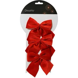 Schleifen 10cm 3er Set Geschenkschleifen Weihnachtsschleifen Dekoschleifen festliche Dekoration Weihnachten Hochzeit rot