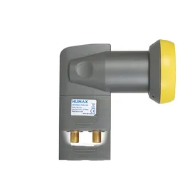 Humax Twin Universal LNB, Wetterschutz, LTE-Filter, schwarz/gelb