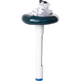 Evolution Thermometer Eisbär auf Schwimmring Blau