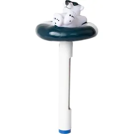 Evolution Thermometer Eisbär auf Schwimmring Blau