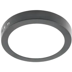 19w LED Aufputz Deckenlampe Deckenpanele Deckenleuchte in schwarz rund|Ø22,4cm|Warmweiß|1520 Lumen