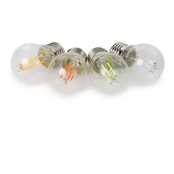 HQ Power LED-Filament-Lampe, transparentes Glasgehäuse, G45, 4 Stück, verschiedene Farben