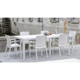 PROGARDEN Ausziehtisch Roma 150 x 90 x 72 cm Weiß