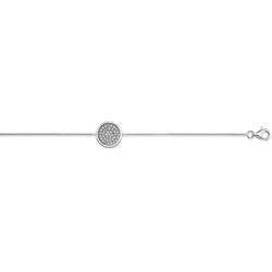 Silberarmband ONE ELEMENT "Zirkonia Kreis Armband aus 925 Silber 18 cm", silber, Armbänder, Damen, 18, Damen Silber Schmuck Kreis