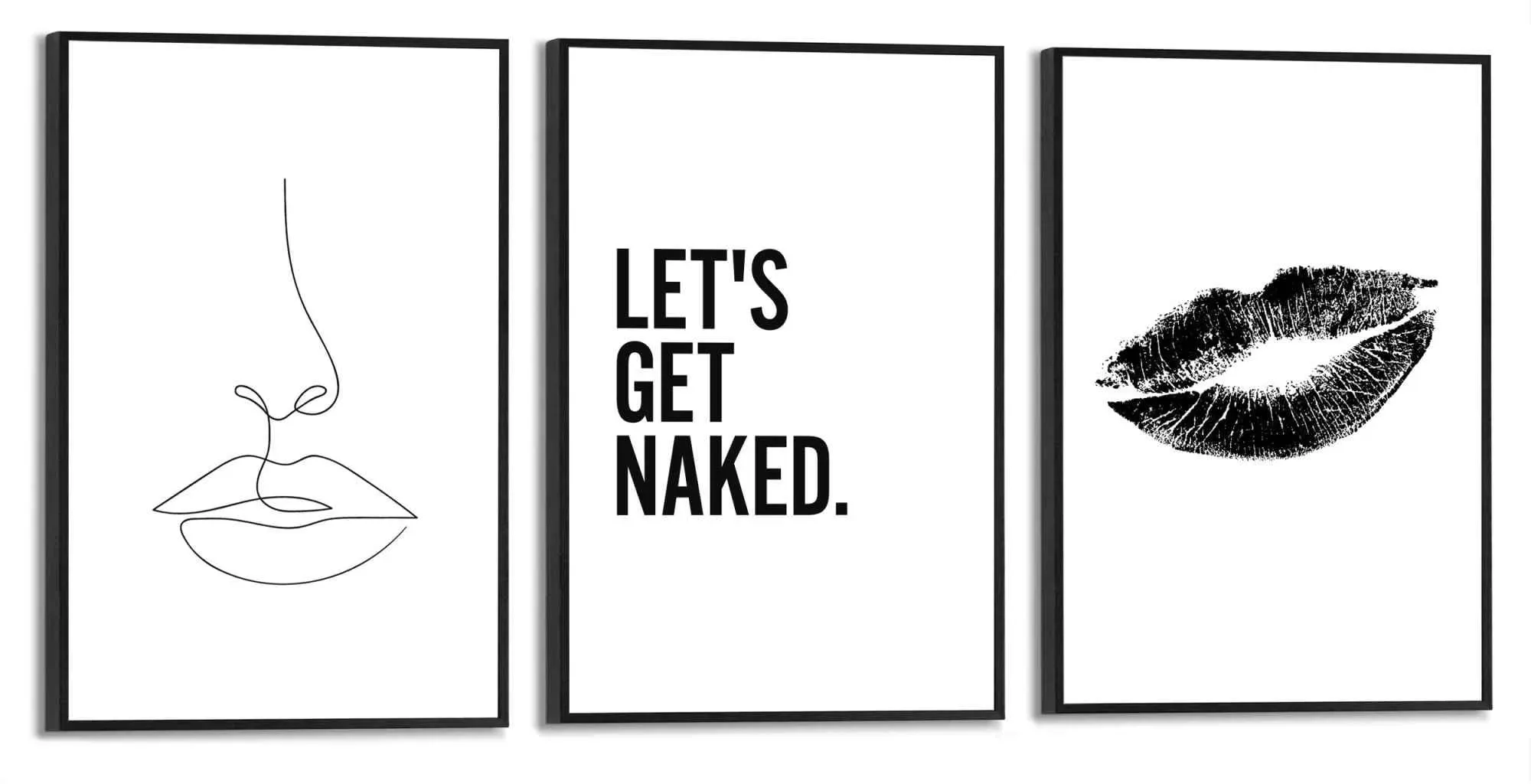 Wandbild REINDERS "Frau Zitat - Linienzeichnung - Modern - Text - Trendy", schwarz (farbe bild(er): schwarz, weiß), B:20cm H:30cm, Holzwerkstoff, Bilder