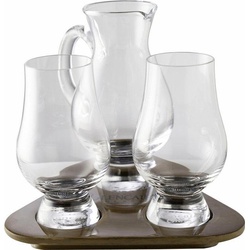 Stölzle Whiskyglas Glencairn Glass, Kristallglas, 2 Gläser, 1 Krug auf Tablett weiß