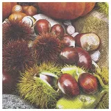 Magni HOME FASHION Papierserviette 20 Servietten Maroni - Kastanien 33x33cm, (20 St) braun|grün