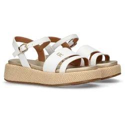 Keilsandalette TOMMY HILFIGER, Kinder, Gr. 40, weiß, Synthetik, modisch, Schuhe, Sandalette, Plateausandale mit modischem Absatz