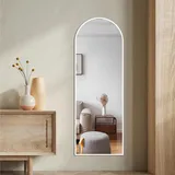 BD-Baode Standspiegel Bogen Ganzkörperspiegel 160×50cm Bodenspiegel, Abgerundeter Standspiegel, Ganzkörperspiegel Groß Wandspiegel im Schlafzimmer, Ankleidezimmer Spiegel (Weiß)