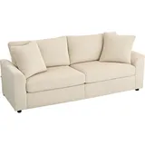 Homcom Couch Polyester 3-Sitzer Creme