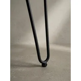 KADIMA DESIGN Schreibtisch / Massivholz/Metall, 150x36x75 cm Baumkante, Haarnadelbeine