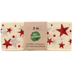 Goldina Strängchen Sterne natur (2m x 4cm)