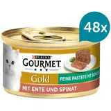 GOURMET Gold Feine Pastete mit Gemüse, Ente und Spinat 48x85g