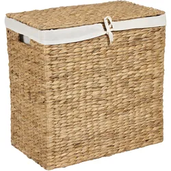 Korb mit Deckel Wasserhyazinthe naturfarben 50 x 30 cm LANGSON