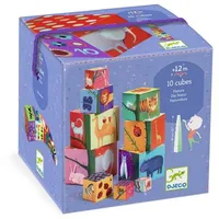 Djeco DJ08505 Stapelturm: 10 nature and animal blocks