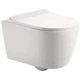 Aqva Zone AqvaCeramica Wand-Tiefspül-WC mit WC-Sitz Weiß