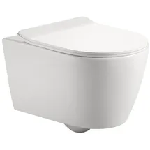 Aqva Zone AqvaCeramica Wand-Tiefspül-WC mit WC-Sitz Weiß