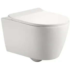 Aqva Zone AqvaCeramica Wand-Tiefspül-WC mit WC-Sitz Weiß