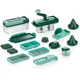 Genius A34064 Nicer Dicer Fusion Smart 23tlg Gemüseschneider mintgrün - Spiralschneider zum Gemüse schneiden mit Twist - Grün