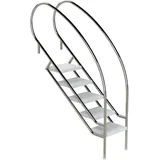 Ideal Edelstahl Eichenwald Pooltreppe Modell 08.2 Miami Swing Beckentiefe 1399mm Ausladung 1338mm 5 ABS-Stufen