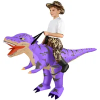 Alaoo Aufblasbare Dinosaurier Kostüm Kind,Tyrannosaurus Rex Anzug Männer Frauen,lustiges Dino-Reiterkostüm,Lustige Aufblasbare Dinosaurier Kostüm für Halloween Karneval Party,Lila Tarnung