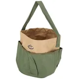 Esschert Design Gartengerätetasche, Werkzeugtasche, rund mit Seitentasche, ca. 28 cm x 28 cm x 26 cm