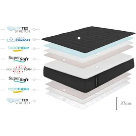 Moonia - Air Black Memory-schaum Matratze - 135x190 cm,