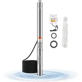 Vevor Tiefbrunnenpumpe 550 W 65 L/min 64 m mit 20 m Kabel und externem Steuerkasten