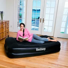 BESTWAY Velours-Single-Gästebett 97 x 191 cm - Schwarz