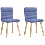 vidaXL Esszimmerstühle 2 Stk. Jeansblau Stoff