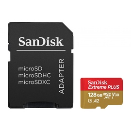 SanDisk Extreme Plus microSDXC UHS-III + SD-Adapter 128 GB