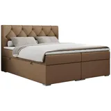 MKS Boxspringbett 160 x 200 cm H3 Braun
