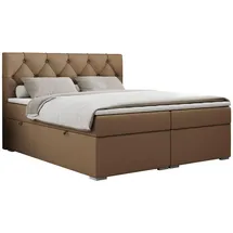 MKS Boxspringbett 160 x 200 cm H3 Braun